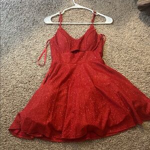 Elegant Red Glitter Prom Dress
